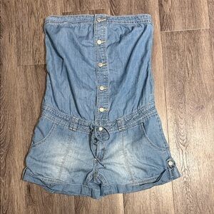 Denim Strapless Romper